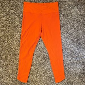 Athleta Elation Crossover Rib 7/8 Tight Leggings Orange Large